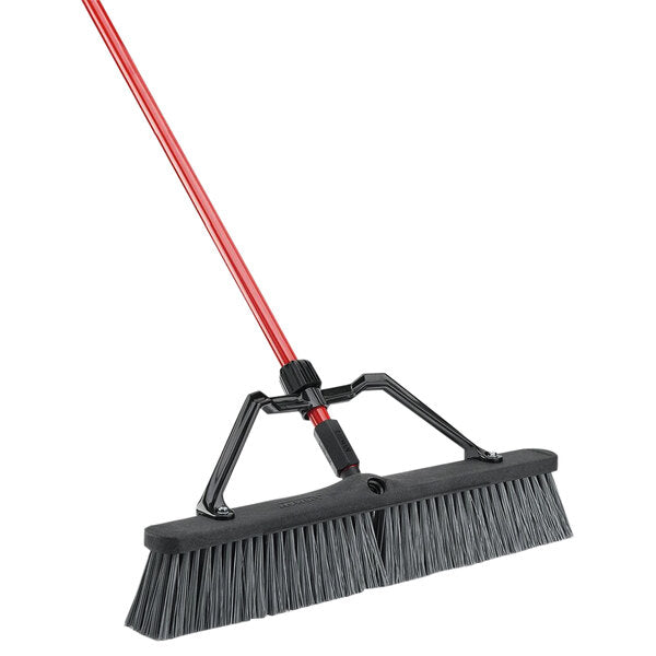 Libman 825 24" Rough Surface Heavy-Duty Push Broom with 60" Handle