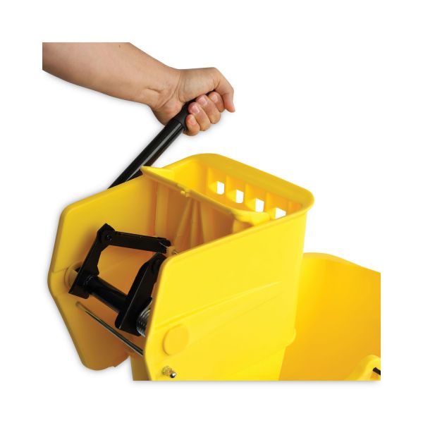 35QT YELLOW MOP BUCKET,HEAVY DUTY SIDE PRESS WRINGER,