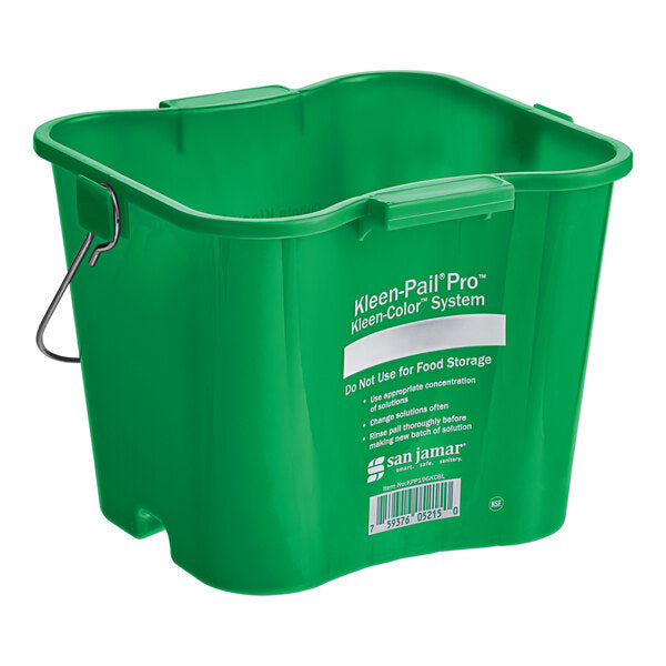 San Jamar KP196KCGN 6 Qt. Green Cleaning Kleen-Pail Pro Bucket (#3419)