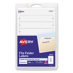 Printable 4" x 6" - Permanent File Folder Labels, 0.69 x 3.44, White, 7/Sheet, 36 Sheets/Pack, (AVE5202)