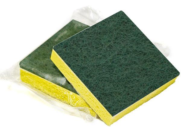 HOTEL HALF SIZE Yellow SCRUB SPONGE - INDIVIDUALLY PACKED 1ea (#7776)