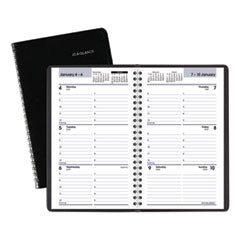 DayMinder Block Format Weekly Appointment Book, 8.5 x 5.5, Black Cover, 12-Month (Jan to Dec): 2024(AAGG20000)