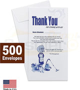 50 Housekeeping Tip Thank you Envelope, White, 3 1/2" X 6 1/2", Premium 24lb. White, 50/box