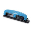 12-Sheet EZ Squeeze Three-Hole Punch, 9/32" Holes, Blue/Black - Janitorial Superstore