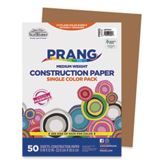 Construction Paper, 50 lb Text Weight, 9 x 12, Light Brown, 50/Pack