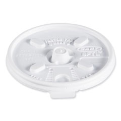 Lift n' Lock Plastic Hot Cup Lids, Fits 10 oz Cups, White, 1,000/Carton (DCC10FTL)