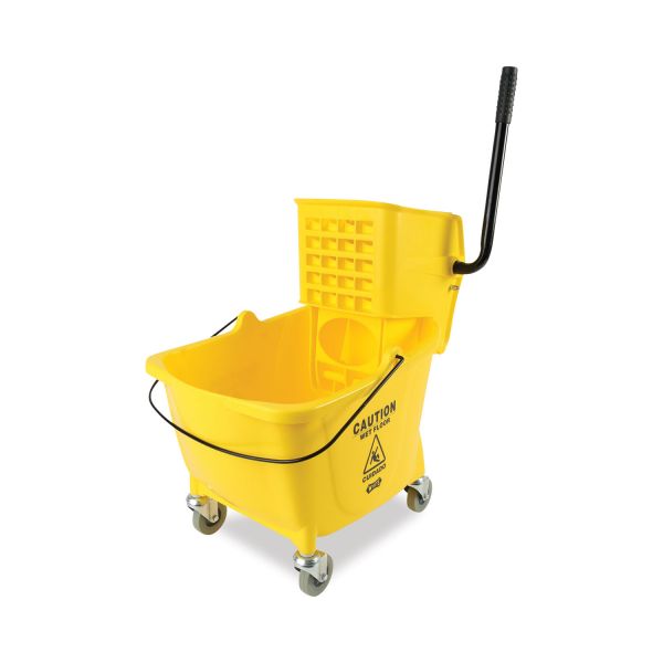 35QT YELLOW MOP BUCKET,HEAVY DUTY SIDE PRESS WRINGER,