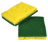 ACS Hotel Size Med Scrub Sponge 3 1/2" x 3 1/2" Green / Yellow 40 / cs