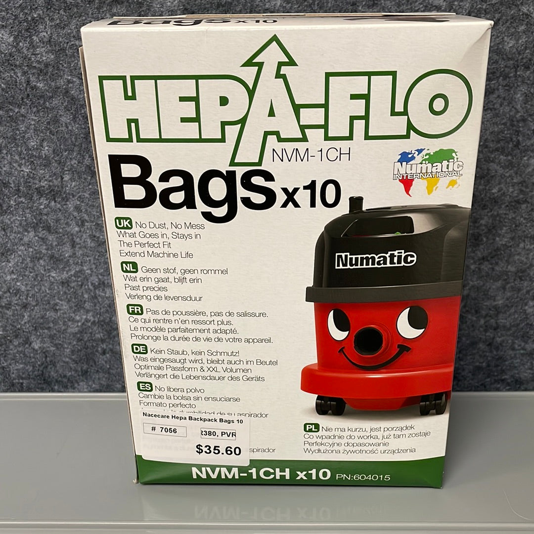 Numatic NVM-1CH HepaFlo' Disposable Filter Bags Pack - for the "Henry"(#7056)