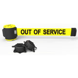 Banner Stakes 7' Yellow "Out of Service" Magnetic Wall Mount Belt Barrier MH7005