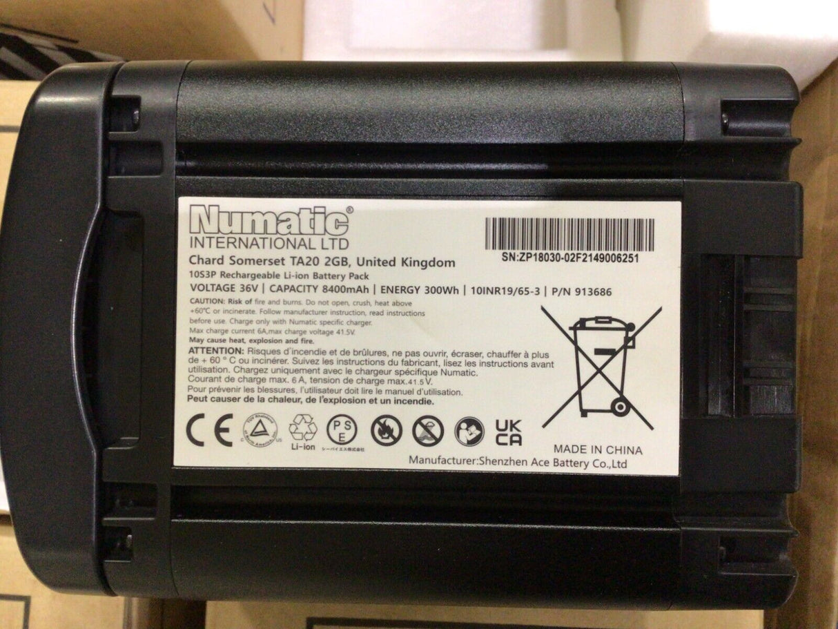 NUMATIC INTERNATIONAL NX300 Battery, Rechargeable, 36V (1439876)