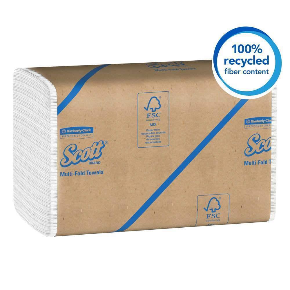 Scott 01807 Essential 100% Recycled Fiber Multi-Fold Towels, 4,000 Case (3088) - Janitorial Superstore