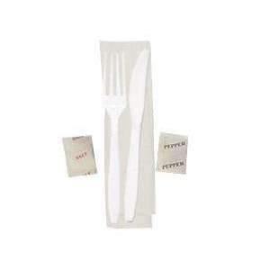 White Wrapped Medium Weight Plastic 5 pc - Cutlery 500 CS - Janitorial Superstore