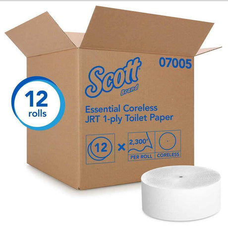 Scott® 07005 Essential Coreless JRT 1-ply Toilet Paper, 12 Rolls of 2,300 Feet (Elite Program) - Janitorial Superstore