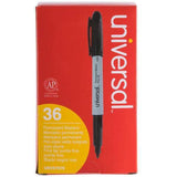 Universal Products (Sharpie Style) Pen-Style Permanent Marker, Bullet/Fine Point, Black, 36/Pack - Janitorial Superstore