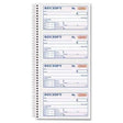 TOPS™ Money/Rent Receipt Spiral Book, 2-3/4 x 4 3/4, 2-Part Carbonless, 200 Sets/Book - Janitorial Superstore