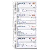 TOPS™ Money/Rent Receipt Spiral Book, 2-3/4 x 4 3/4, 2-Part Carbonless, 200 Sets/Book - Janitorial Superstore