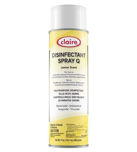 Claire Hospital Grade Disinfectant Spray Q, 17oz - Janitorial Superstore