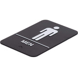 ADA Men's Restroom Sign with Braille - Black and White, 9" x 6" - Janitorial Superstore