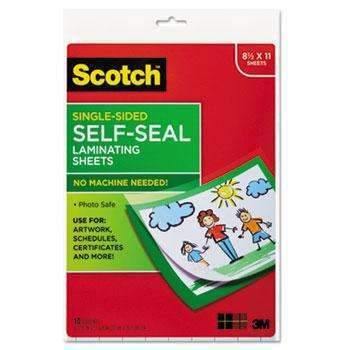 Scotch™ Self-Sealing Laminating Sheets, 6.0 mil, 8 1/2 x 11, 10/Pack - Janitorial Superstore