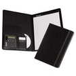 Samsill® Slimline Padfolio, Leather-Look/Faux Reptile Trim, Writing Pad, Black - Janitorial Superstore