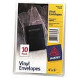 Avery® Top-Load Clear Vinyl Envelopes w/Thumb Notch, 4 x 6, Clear, 10/Pack - Janitorial Superstore