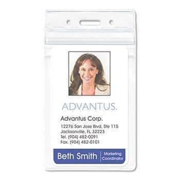 Advantus Resealable Horizontal ID Badge Holder