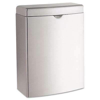 Bobrick 270 Contura Sanitary Napkin Receptacle, Rectangular, Stainless Steel, 1gal - Janitorial Superstore