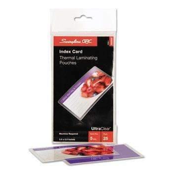 Swingline® GBC® Laminating Pouches, 5 mil, 5 1/2 x 3 1/2, Index Card Size, 25/Pack - Janitorial Superstore