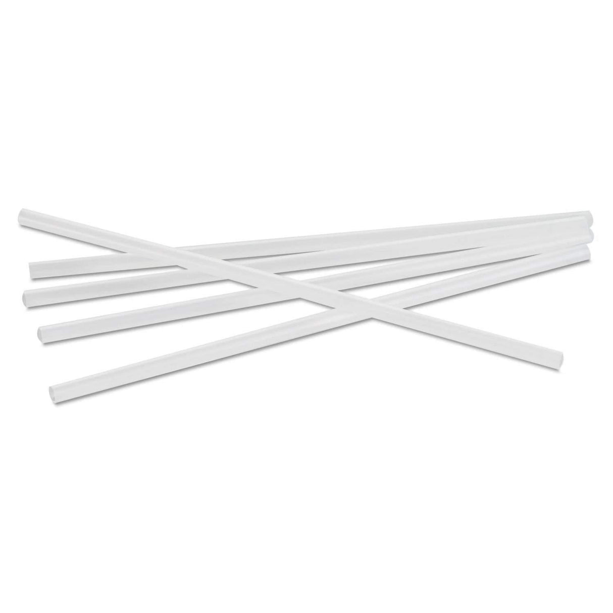 Boardwalk Jumbo Straws, 7 3/4", Plastic, Translucent, Unwrapped, 250/Pack, 50 Pack/Carton - Janitorial Superstore