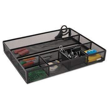 Rolodex™ Deep Desk Drawer Organizer, Metal Mesh, Black - Janitorial Superstore