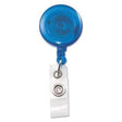 Advantus Translucent Retractable ID Card Reel, 34" Extension, Blue, 12/Pack - Janitorial Superstore