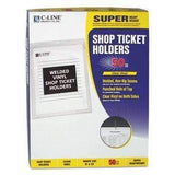 C-Line® Clear Vinyl Shop Ticket Holder, Both Sides Clear, 50", 9 x 12, 50/BX - Janitorial Superstore