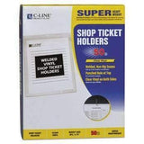 C-Line® Clear Vinyl Shop Ticket Holder, Both Sides Clear, 15", 8 1/2 x 11, 50/BX - Janitorial Superstore