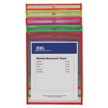 C-Line® Stitched Shop Ticket Holder, Neon, Assorted 5 Colors, 75", 9 x 12, 25/BX - Janitorial Superstore