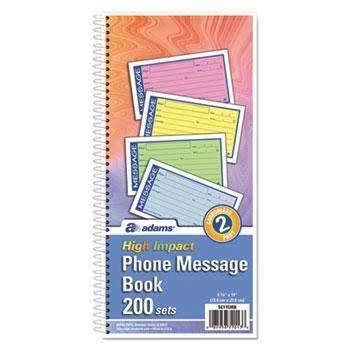 Adams® Wirebound Telephone Message Book, Two-Part Carbonless, 200 Forms - Janitorial Superstore