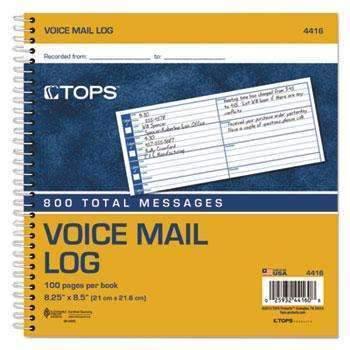 TOPS™ Voice Message Log Books, 8 1/4 x 8 1/2, 800-Message Book - Janitorial Superstore