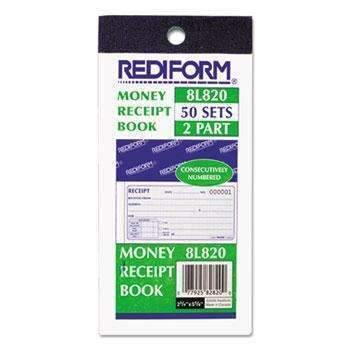 Rediform® Small Money Receipt Book, 5 x 2 3/4, Carbonless Duplicate, 50 Sets/Book - Janitorial Superstore