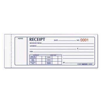 blank receipt book