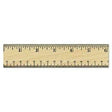 Universal® Flat Wood Ruler w/Double Metal Edge, 12", Clear Lacquer Finish - Janitorial Superstore