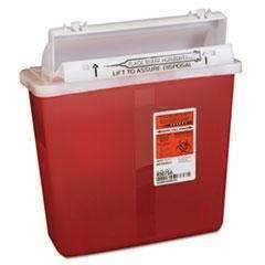 UNIMED Sharps Containers, Polypropylene, 5 qt, 4 3/4 x 10 3/4 x 11 1/2, Red - Janitorial Superstore