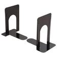 Universal® Economy Bookends, Nonskid, 5 7/8 x 8 1/4 x 9, Heavy Gauge Steel, Black - Janitorial Superstore