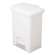 4gal, Safco Products Step-On Receptacle, Rectangular, Plastic, white - Janitorial Superstore