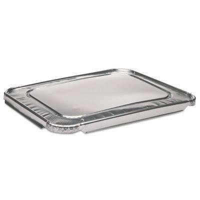 Silver Aluminum Half Size Flat Lid - 12.31" x 9.94" x .63" 100 cs - Janitorial Superstore