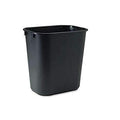 Rubbermaid 295500BK Deskside Plastic Wastebasket, Rectangular, 3 1/2 gal, Black - Janitorial Superstore