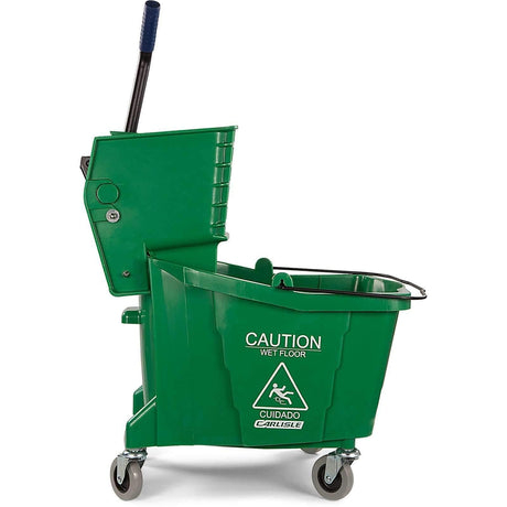 35QT GREEN MOP BUCKET,HEAVY DUTY SIDE PRESS WRINGER, - Janitorial Superstore