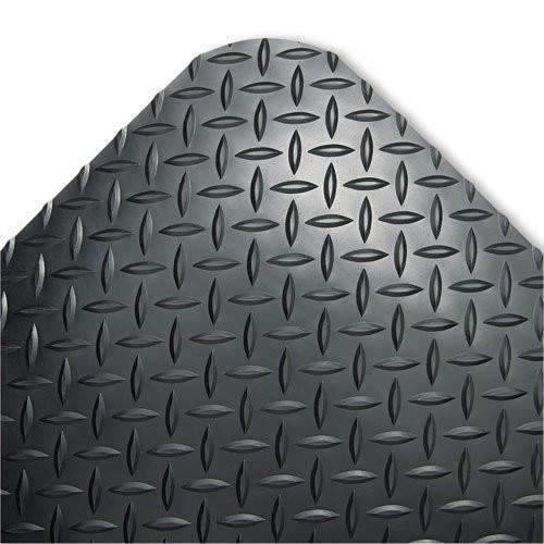 ROWN MATS amp; MATTING CD0023DB Industrial Deck Plate Anti-Fatigue Mat, Vinyl, 24 x 36, Black - Janitorial Superstore