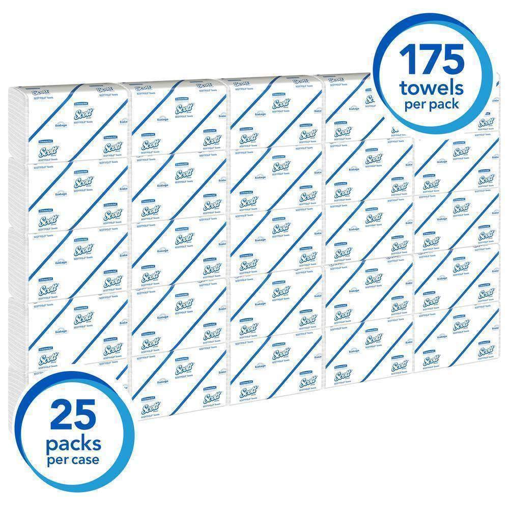 Scott® 01980 Pro Scottfold Towels, White, 25 Packs of 175 Sheets - Janitorial Superstore