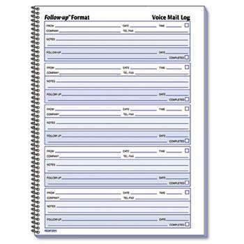 Rediform® Voice Mail Wirebound Log Books, 8 x 10 5/8, 500 Sets/Book - Janitorial Superstore