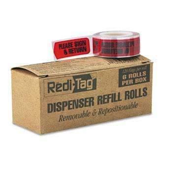 Redi-Tag® Arrow Message Page Flag Refills, "Please Sign & Return", Red, 120/Roll, 6 Rolls - Janitorial Superstore